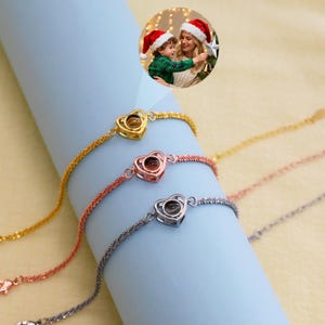 Heart Projection Photo Bracelet, Picture Projection Bracelet, Personalized Jewelry for Christmas, Best Friend Gift, Birthday Gift for Her