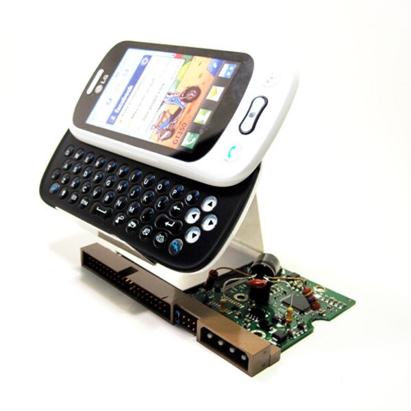Docking Station - iPhone 5 - Cell Phone Stand - Desktop Office Organizer - Recycled Computer