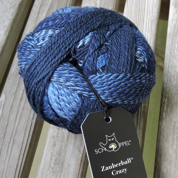 SOCK Weight - Schoppel Wolle Crazy Zauberball 4 Ply - 100g - 460 Yards - Stone Washed - #1535 - Shades of Blue