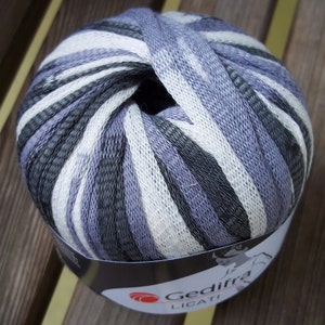 CHUNKY Weight Yarn - 50 g Italian Cotton - Gedifra Licati - Soft Cotton Blend -  Grey Violet  White - 65 yards