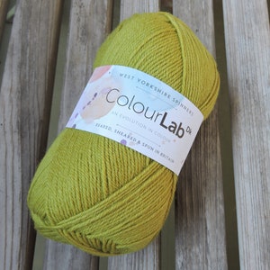 Przędza DK Weight - West Yorkshire Spinners Colour Lab DK - 100% brytyjskiej wełny - Pear Green (186) - 100g - 245 jardów - Zielony - Żółty