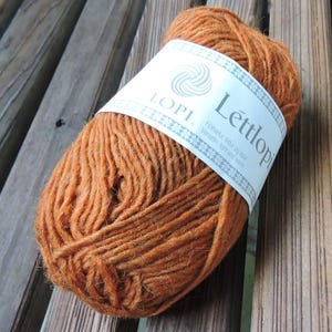 Filato di peso ARAN - Lana islandese classica pura - Albicocca (1704) - Lopi Lettlopi - 50 g - 109 iarde