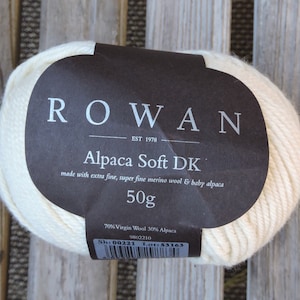 DK Weight Yarn - Rowan Alpaca Soft DK - Virgin Wool Alpaca Blend - Off White (#221) - 50g - 137 yards - Christmas