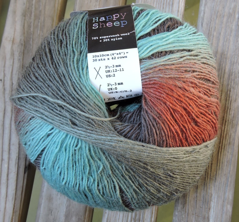 437 yards Sienna Mint Bronze Blue Grey SOCK Weight Green Brown Mint Happy Sheep Magic Sock 100g - Rust #20