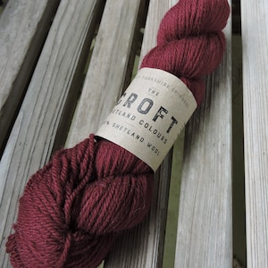 ARAN Weight Yarn - The Croft Shetland Colours -  West Yorkshire Spinners - 100% British Wool - Belmont (554) - 100g/182 yards - Burgundy