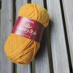 DK Weight Yarn - Sirdar Country Style DK - Wool Blend - Saffron (#654) - 50g - 169 yards