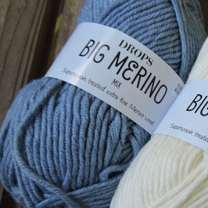 Fio ARAN Weight - Pura Lã Clássica no Estilo Europeu - Forget Me Not (#06) - DROPS Big Merino da Garnstudio - 50g - 77 jardas