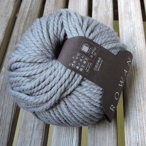 SUPER BULKY Weight Yarn - Rowan Big Wool - 100% Merino - Glum #56 - 100g -  87 yards - Grey -  Granite - Slate