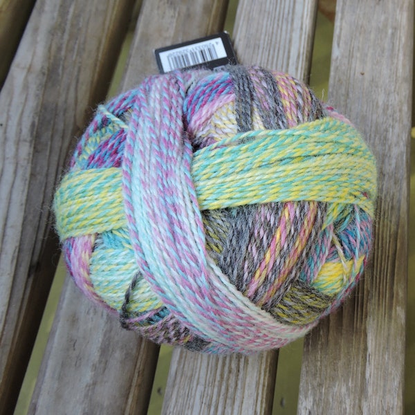 SOCK Weight - Schoppel Wolle Zauberball Crazy - Gartenparty  (#2355) - Green Pink Yellow Grey Blue - 100g - 460 yards