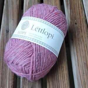 Filato di peso ARAN - Pura lana islandese classica - Rosa mélange (1412) - Lopi Lettlopi - 50 g - 109 iarde