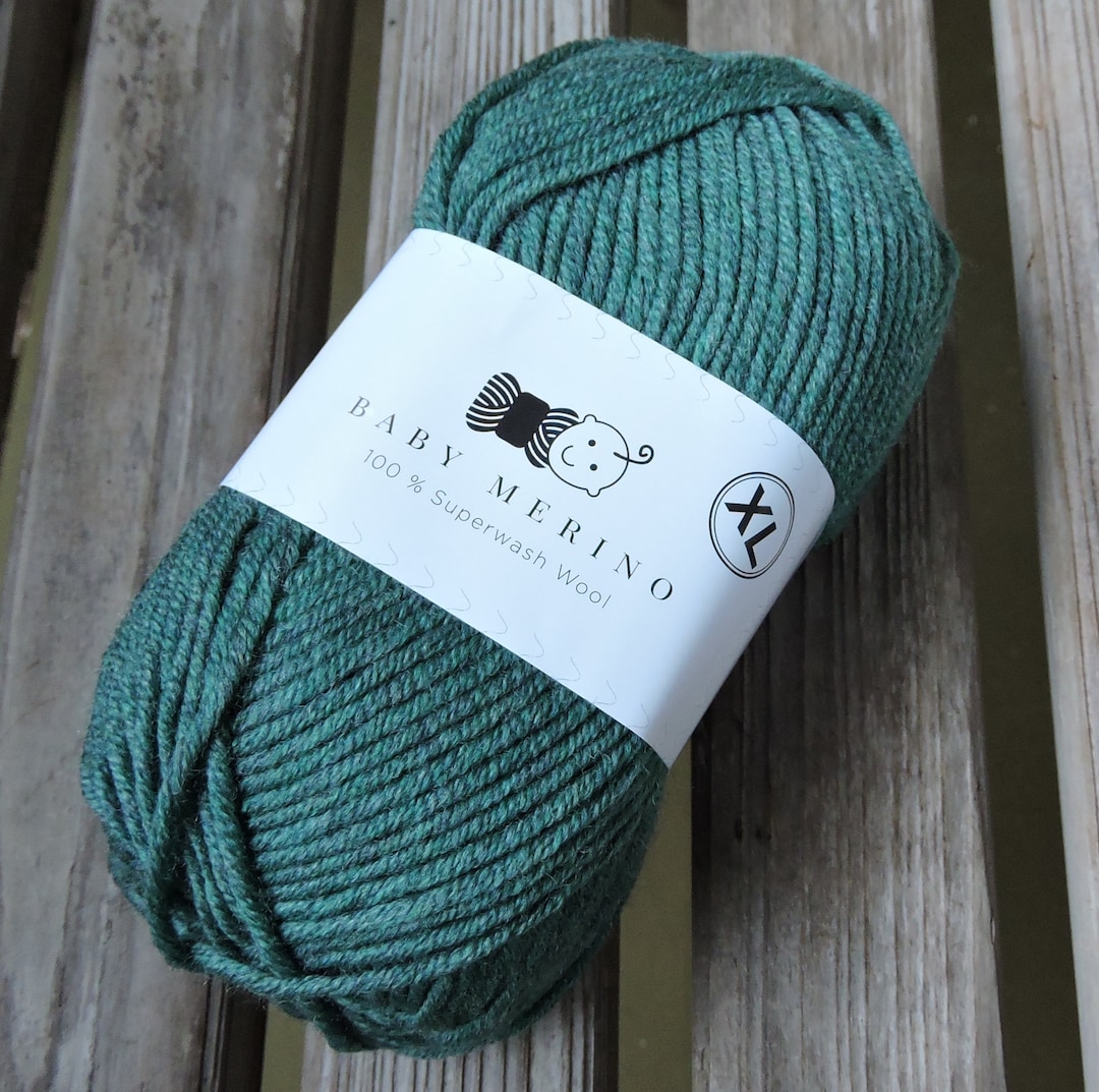 DK Weight Yarn Baby Merino XL 100 Merino Washable Malachite Green 60