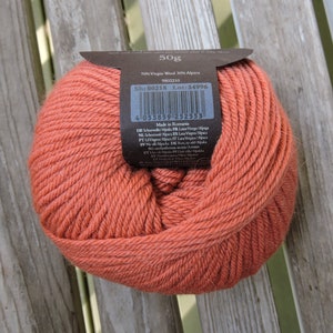 DK Weight Yarn - Rowan Alpaca Soft DK - Virgin Wool Alpaca Blend - Brick (218) - 50g - 137 yards