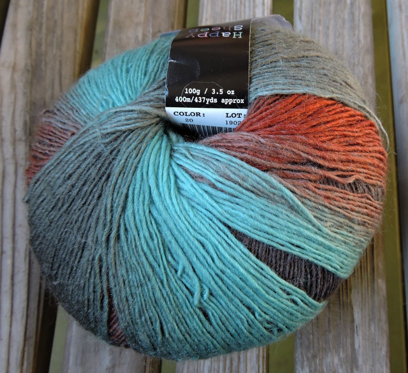 437 yards Sienna Mint Bronze Blue Grey SOCK Weight Green Brown Mint Happy Sheep Magic Sock 100g - Rust #20