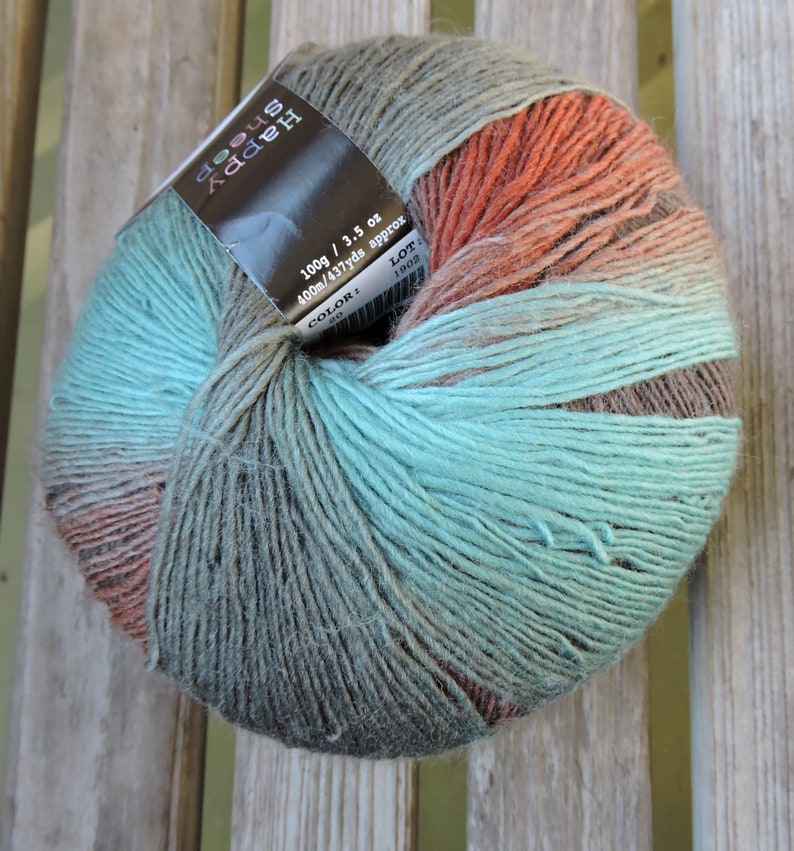 437 yards Sienna Mint Bronze Blue Grey SOCK Weight Green Brown Mint Happy Sheep Magic Sock 100g - Rust #20
