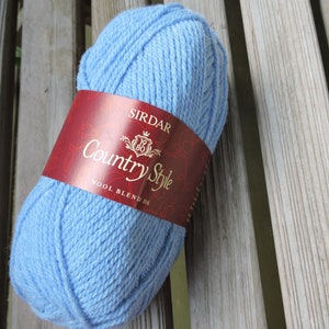 DK Weight Yarn - Sirdar Country Style DK - Wool Blend - Periwinkle (#397) - 50g - 169 yards