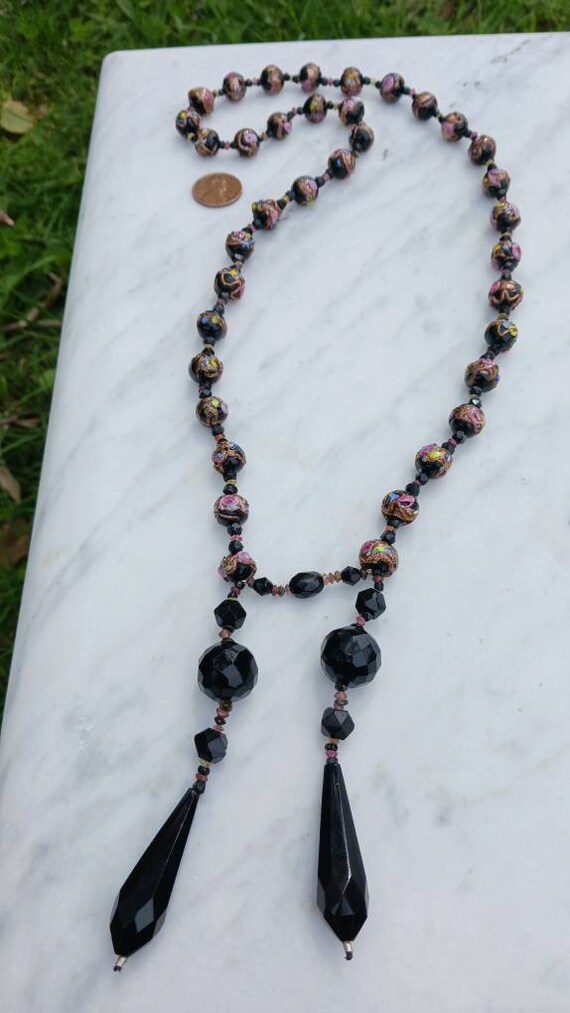 RARE Vintage Lariat Necklace and Earring Set. Italia… Gem