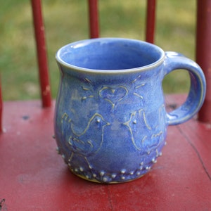 coffee mug, chicken mug, pottery mug, coffee mug blue, ceramic mug, christmas gifts, birthday gift for her, birthday gift for him, best mug