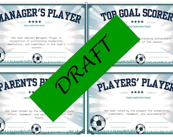 Football Presentation Certificate, quiz and games bundle
