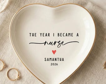 Nurse Ring Dish, Personalized New Nurse Gift, Nursing School Graduation Gift, Keepsake Trinket Dish, Registered Nurse Gift