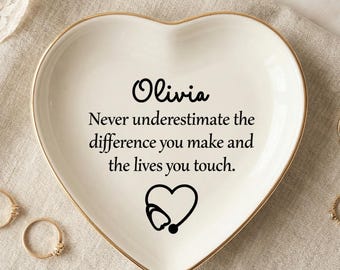 Personalized Nurse Ring Dish, Nurse Graduation Gift, Rn Gift For New Nurse, Nursing School Keepsake Tray