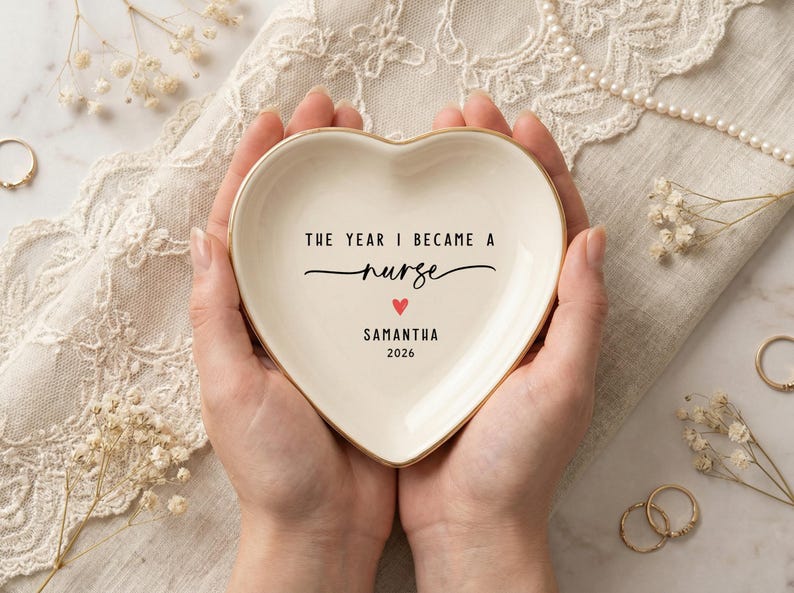 Nurse Ring Dish, Personalized New Nurse Gift, Nursing School Graduation Gift, Keepsake Trinket Dish, Registered Nurse Gift image 8