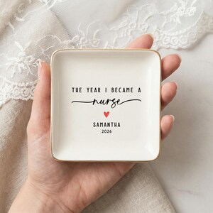 Nurse Ring Dish, Personalized New Nurse Gift, Nursing School Graduation Gift, Keepsake Trinket Dish, Registered Nurse Gift image 7