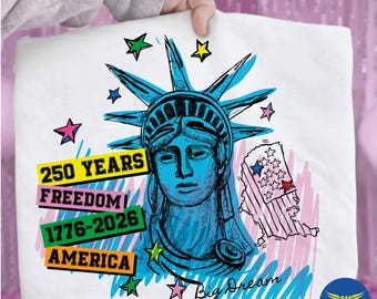 250° anniversario America PNG: Aquila patriottica e Statua della Libertà (download digitale).
