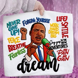 Maglietta per il Martin Luther King Jr Day - Ho un sogno - Ricamo DesignPng - Sublimazione PNG - Download immediato