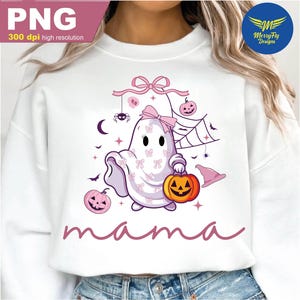 Boo Mama PNG, Spooky Coquette PNG, Ghost PNG, Halloween Png, Fall Png, Preppy Png, Trendy Png, Halloween Bow Png, Brushstroken