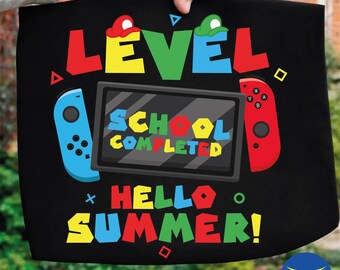 Livello scolastico completato PNG / Design per maglietta estiva da gamer (download digitale)