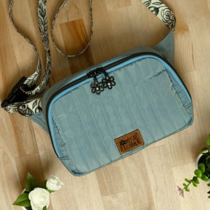 Belt Bag, Fanny Pack, Crossbody Bag, Book Theme Bag, Solid Color Exterior/Book or Floral Theme Lining