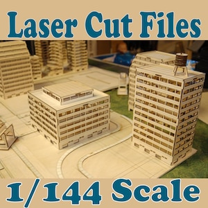 1/144 Scale Wargame Buildings Laser Cut Files: 12mm Terrain Diorama (SVG, Instructions Included) epic scale