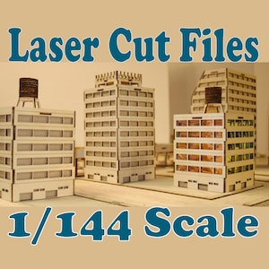 1/144 Scale Wargaming Terrain: Laser Cut Building Set epic scale (SVG, Instructions Included)