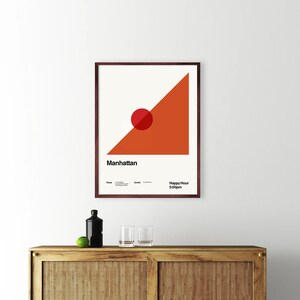 Póster de cócteles de Manhattan, 12x16, 16x20 y 18x24