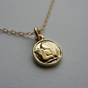 Tiny Cherub Necklace Gold image 1