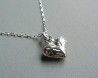 Little Etched Heart Necklace