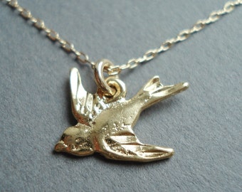 Sparrow in Flight (Gold)