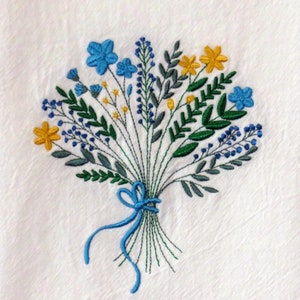 Hoge Kwaliteit Machine Geborduurde Meelzak Handdoek ZOMERBEdeltjes BOEKET Thee theedoek keukenhanddoek bloemen lint lente tuinieren Bloemen