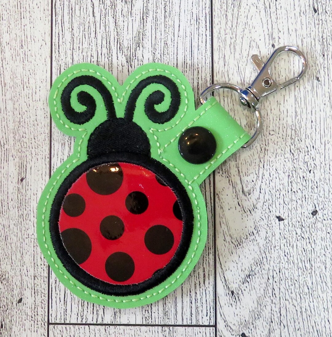 Vinyl KEYCHAIN Key Fob Keyring Bag Tag Key Tag Key Ring LADYBUG Lady ...
