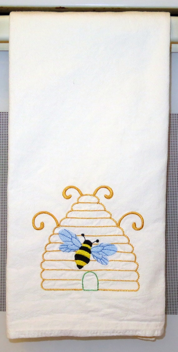 Kind words are like honey machine embroidery bumblebee dish towel embroidered flour sack tea towel Kind words are like honey machine embroidery bumblebee dish towel embroidered flour sack tea towel