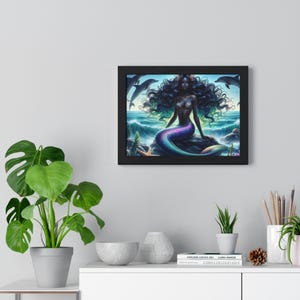 Essence of the Ancestors - Mermaid Kids Art, Framed Wall Decor, Ocean Lovers Gift, Bohemian Home Aesthetic, Magical Mermaid Kids Room Art