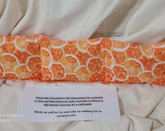 Hand Made Cotton RICE HOT COLD Pad Pack Large Size Essential Oil Sweet Orange