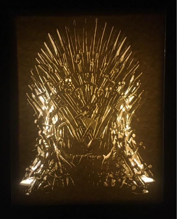The Iron Throne Light Box Game Of Thrones Light Night Etsy