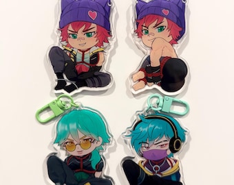MOBA Boy Band Characters Double-Sided Acrylic Keychain
