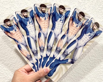 Bearded Superhero Daddy Art Print Bookmark, Keychain, or Body Pillow