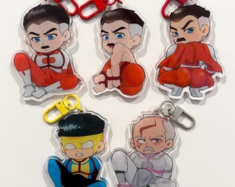 Alien Superhero and Villains Double-Sided Acrylic Keychain