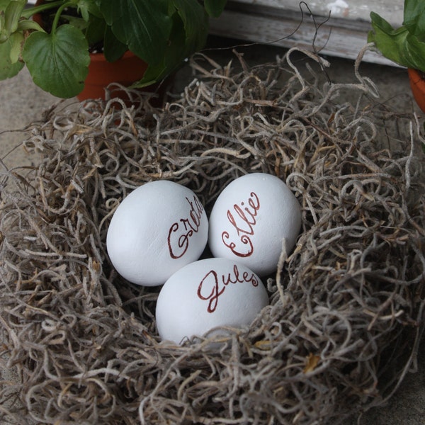 Mother's Nest with Personalized Eggs/Parent's Gift/Baby Shower/Grandparent's Gift