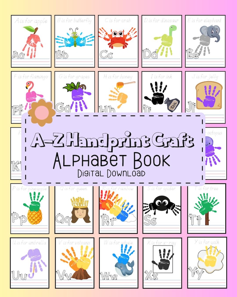 Alphabet Handprint Craft| Preschool & Kindergarten Letter Writing ...
