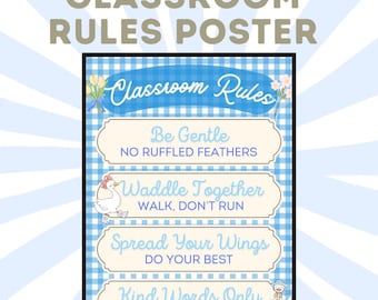 Goose Classroom Rules Poster: Farmhouse Decor (Digital Download