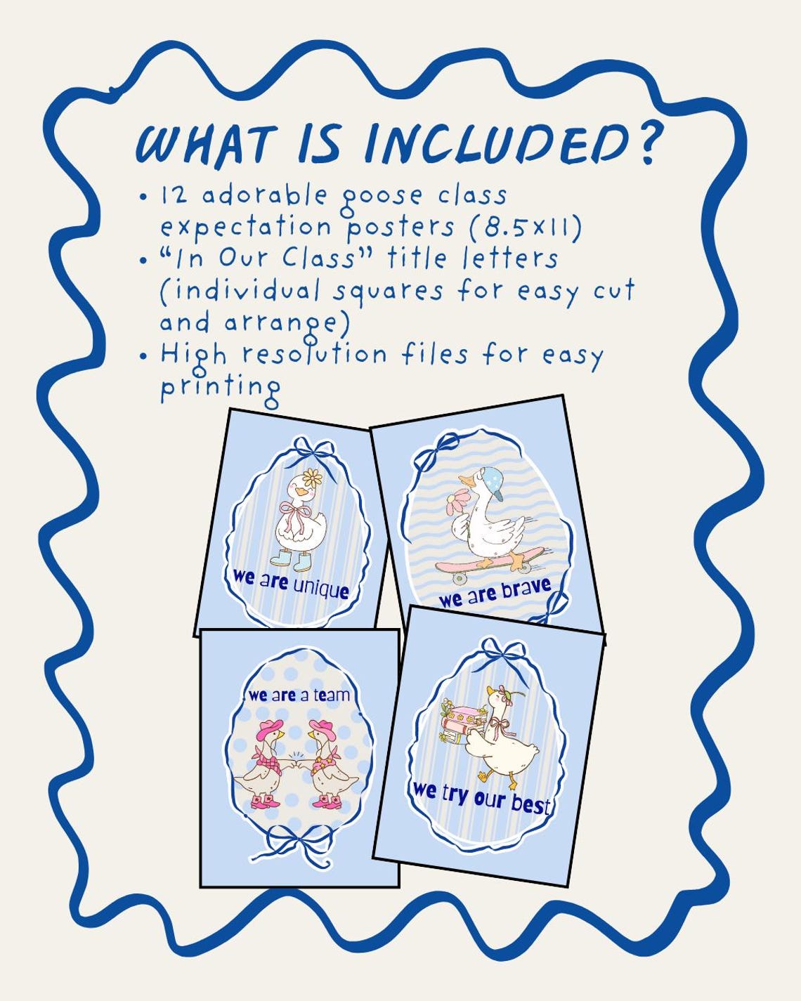 Goose Classroom Bulletin Board Kit: Silly Goose Decor (digital Download ...